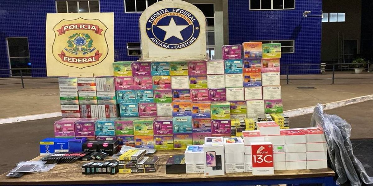 Receita Federal apreende R$ 58.500,00 em carga de aparelhos e cigarros eletrônicos em Foz