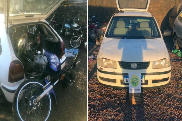 Polícia Militar recupera motocicleta e apreende veículo utilizado em furto em Jesuítas