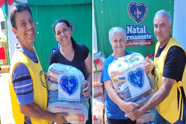 Famílias de Cascavel são beneficiadas pela Campanha de Natal da LBV