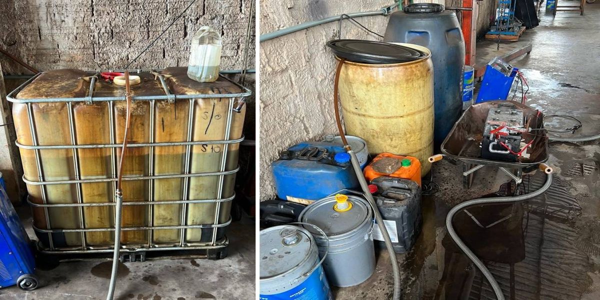 PF apreende mais de 1.000 litros de combustíveis contrabandeados em empresa de Foz do Iguaçu