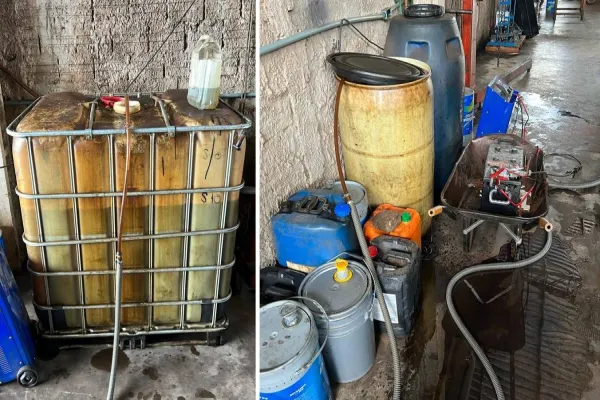 Foto relacionada a notícia: PF apreende mais de 1.000 litros de combustíveis contrabandeados em empresa de Foz do Iguaçu