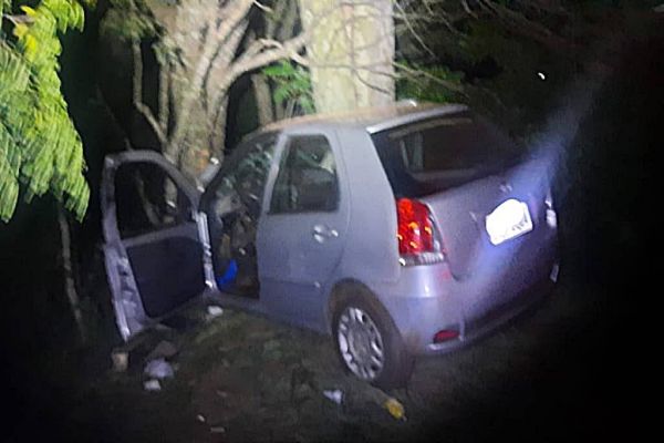 Idoso morre e mulher fica gravemente ferida após carro colidir em árvore na PR-590 em Matelândia