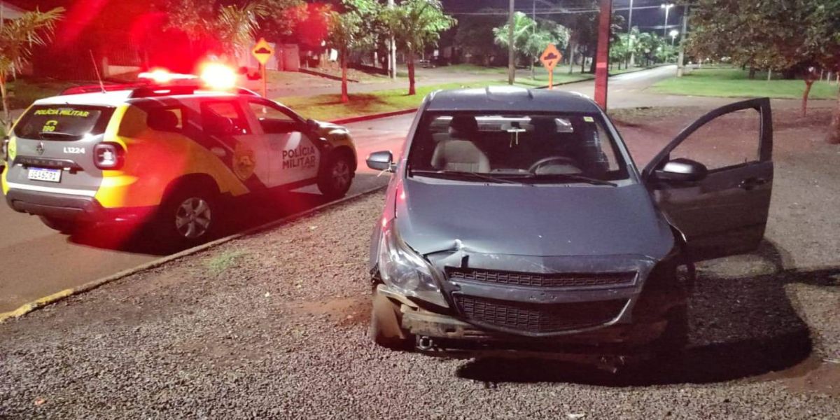 Veículo furtado em Nova Aurora é recuperado após perseguição em Cafelândia