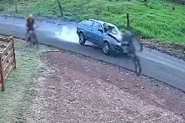 Tragédia em Nova Santa Rosa: Câmera de segurança registra atropelamento fatal de ciclista na PR-589