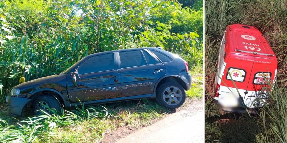Ambulância do Samu colide com veículo deixando quatro feridos na PR-454