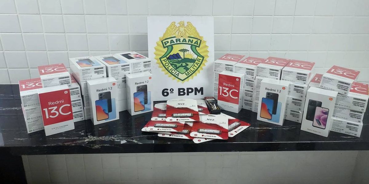 Polícia Militar apreende produtos estrangeiros no Bairro Pioneiros Catarinenses em Cascavel