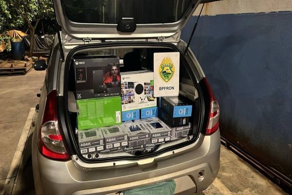 BPFRON apreende veículo carregado com aparelhos eletrônicos em Medianeira