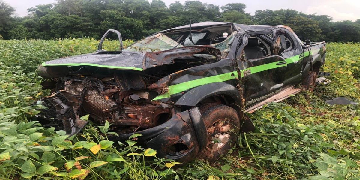 Capotamento de caminhonete deixa um morto e dois feridos na PR-364 em Palotina