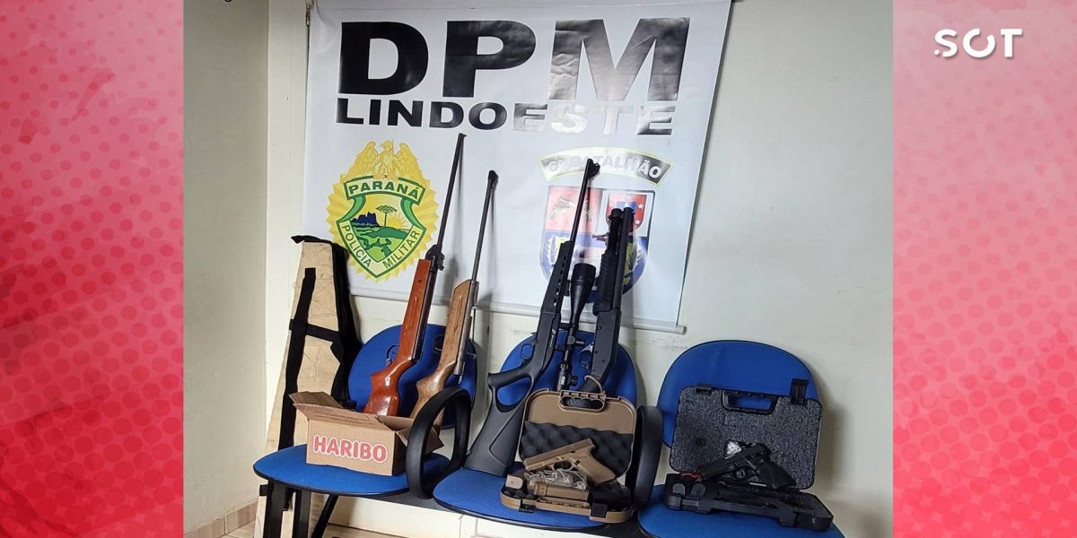Operação Policial apreende seis armas de fogo e detém cinco suspeitos em Lindoeste