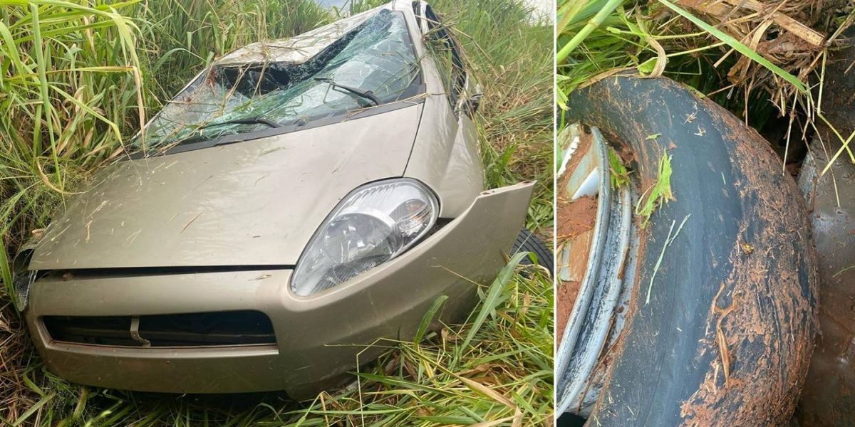 Jovem de 20 anos fica ferido após capotamento na BR-369 em Corbélia