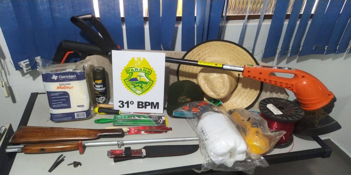 Polícia Militar apreende objetos roubados e arma de fogo em Cafelândia