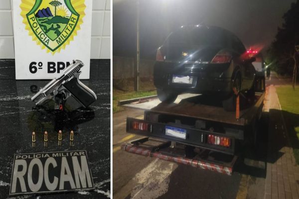 Homem é alvo de tentativa de homicídio no Jardim Nova Cidade; PM apreende arma e veículo abandonado