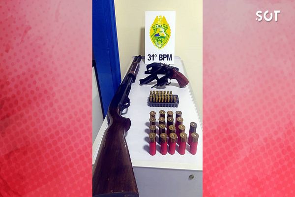 Ação policial em Braganey resulta na apreensão de armas após discussão e violência doméstica