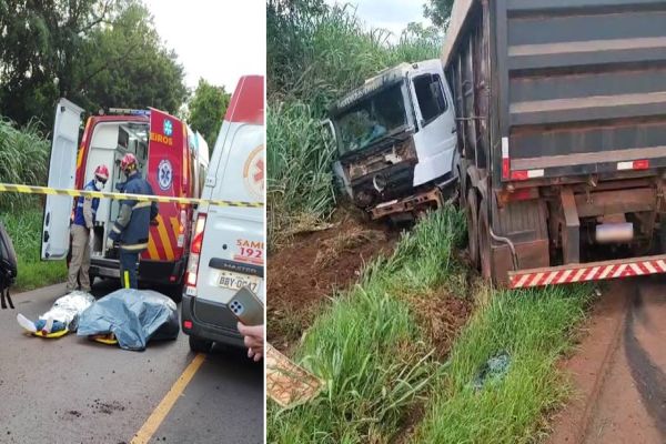 Duas pessoas morrem após colisão frontal entre carro e caminhão na PR-317 em Toledo