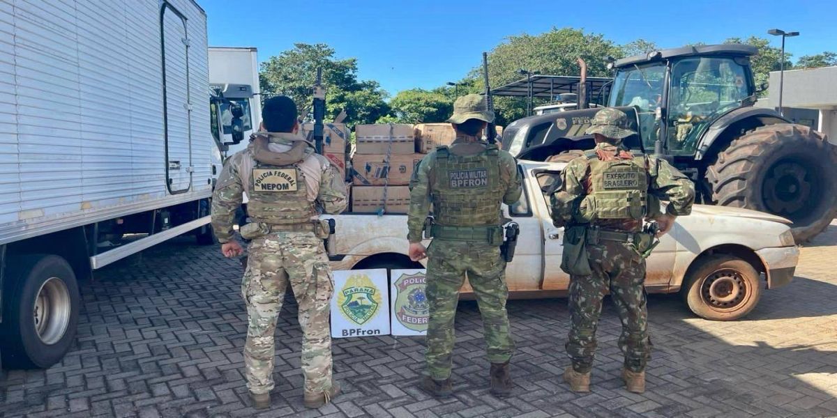 BPFron apreende veículos e cigarros em ação na BR-163, no Distrito de Bela Vista em Toledo