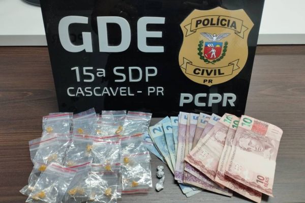 GDE da Polícia Civil detém suspeito de extorsão mediante sequestro e tráfico de drogas em Cascavel
