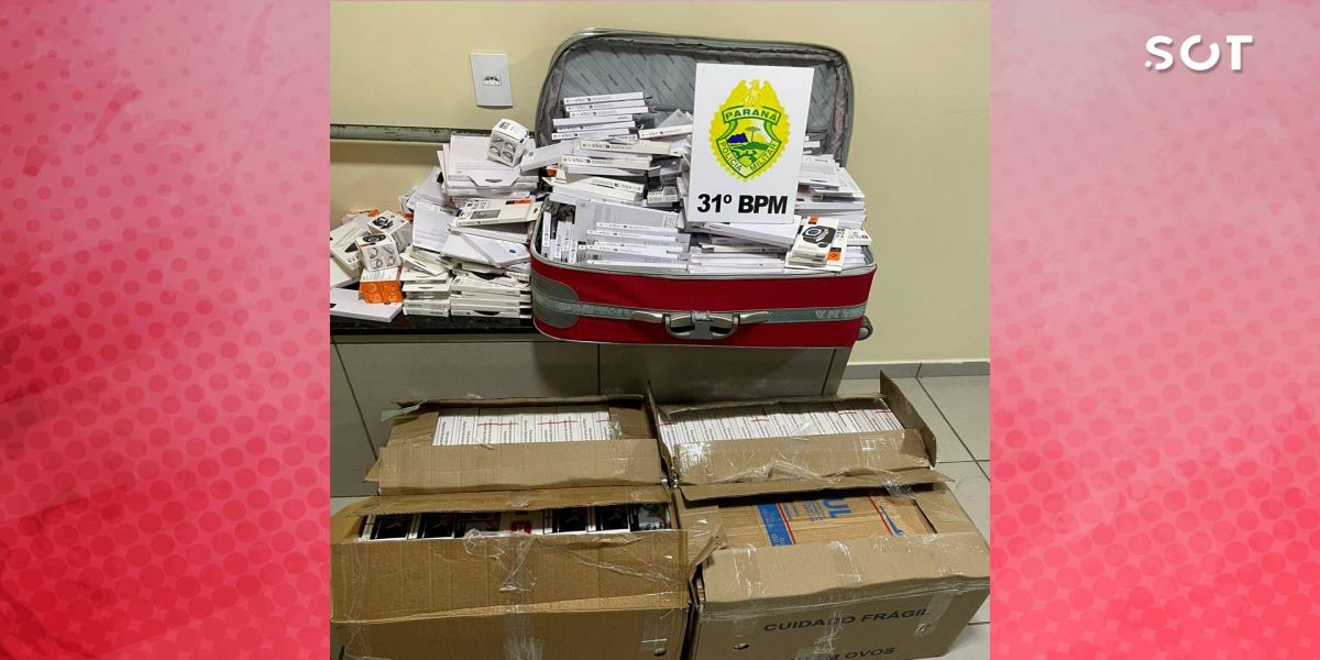 Patrulha Rural da PM apreende duas malas contendo contrabando em Corbélia