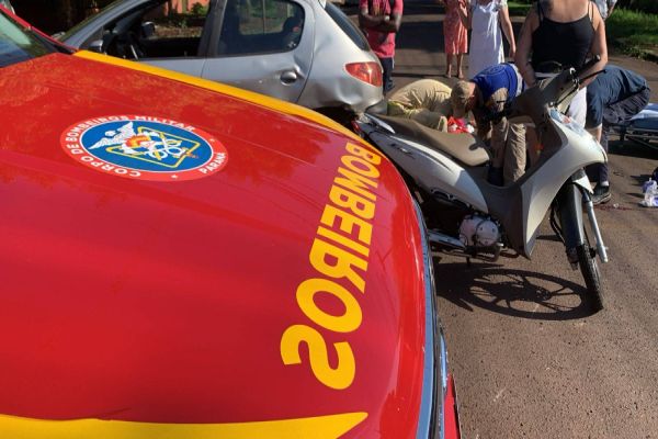 Motociclista sofre ferimento grave após acidente no Bairro Periolo em Cascavel
