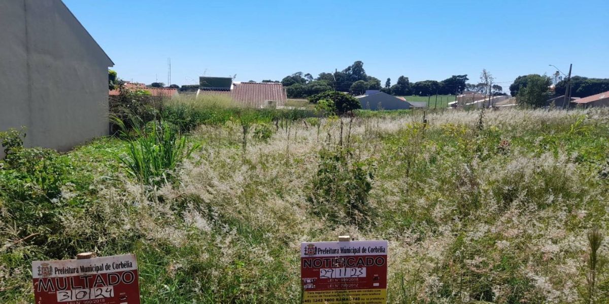 Prefeitura de Corbélia alerta sobre a importância da limpeza de terrenos para evitar multas e doença