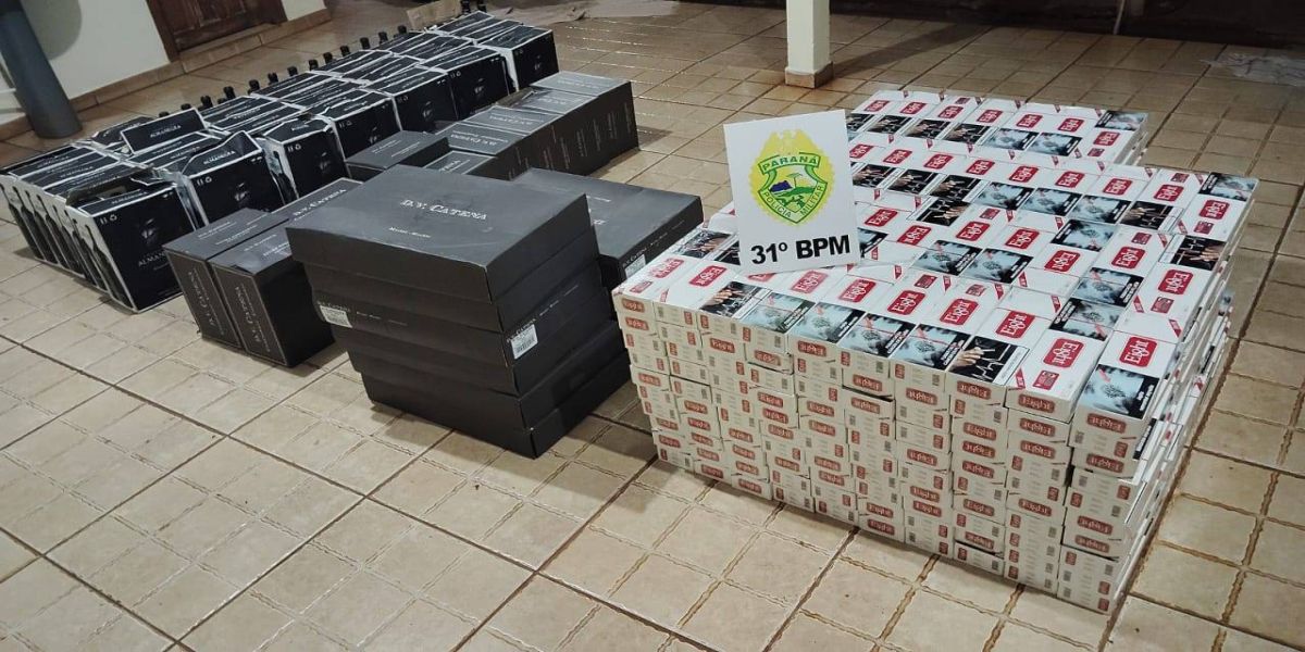 Polícia Militar de Corbélia intercepta veículo em fuga carregado de contrabando