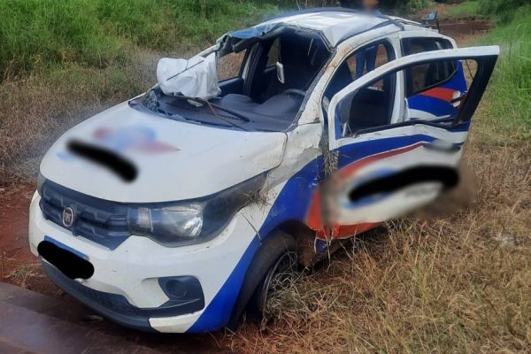 Capotamento deixa condutor ferido na PR-488 em Céu Azul