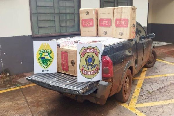 BPFRON e Polícia Federal apreendem veículo carregado com cigarros contrabandeados em Terra Roxa