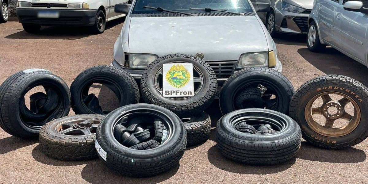 BPFRON apreende 2 veículos carregados com pneus contrabandeados em Céu Azul