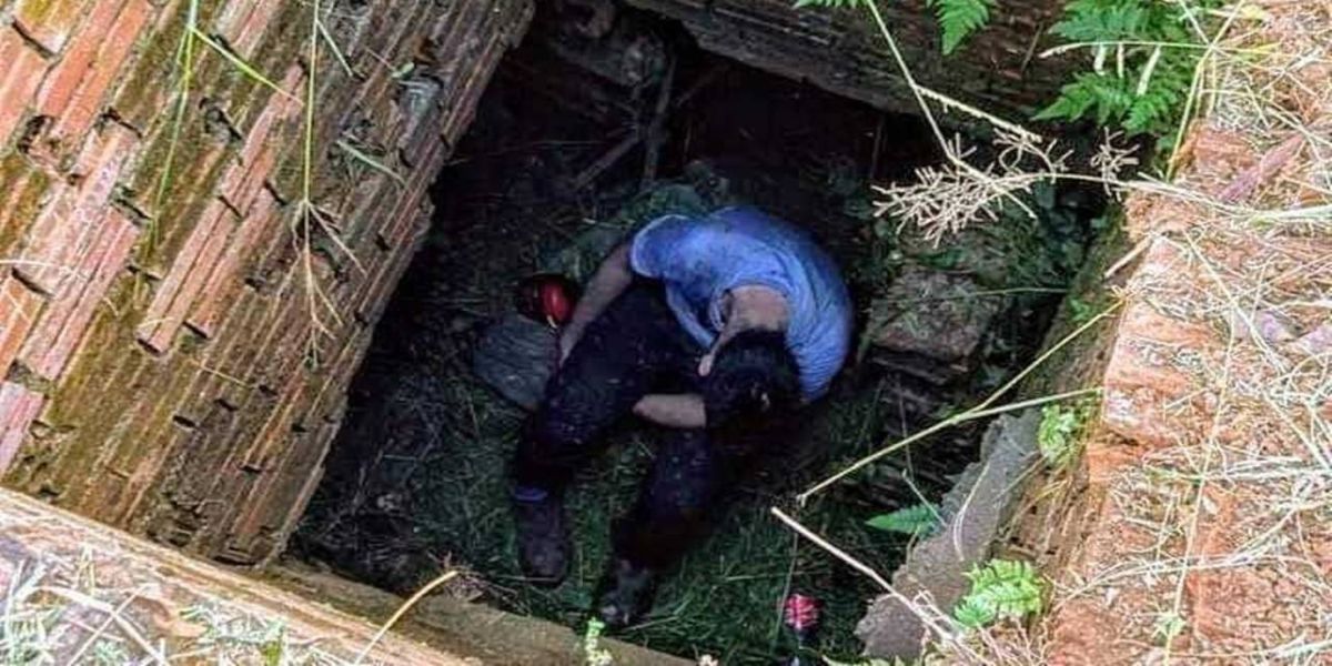 Jovem trabalhador é resgatado após cair em buraco com cerca de 3 metros de altura no Paraná