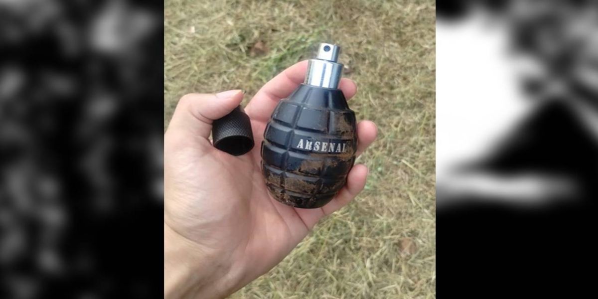 Frasco de perfume em formato de granada causa alarme em Ouro Verde do Oeste