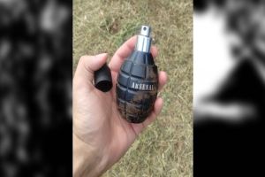 Imagem referente à notícia: Frasco de perfume em formato de granada causa alarme em Ouro Verde do Oeste