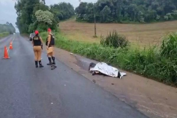 Motociclista morre em colisão envolvendo camionete e carro na PR-483 em Francisco Beltrão