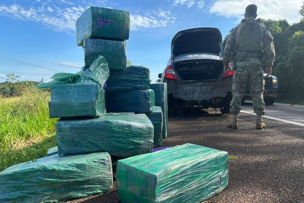 Imagem referente a notícia: Com maconha escondida no mato, dupla é presa pela PRF ao tentar escapar de "cena do crime" no Paraná