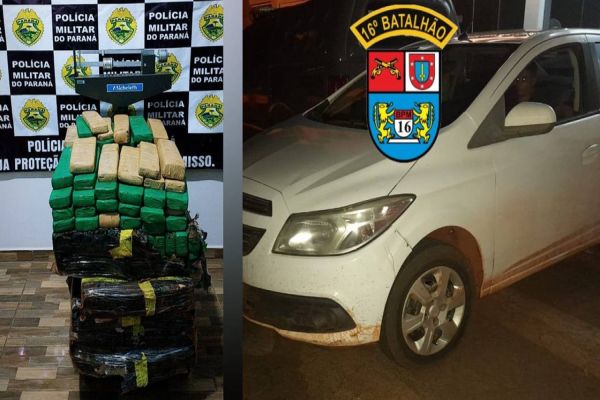 Dois homens são detidos pelo Denarc de Cascavel e PM com quase 187 quilos de maconha