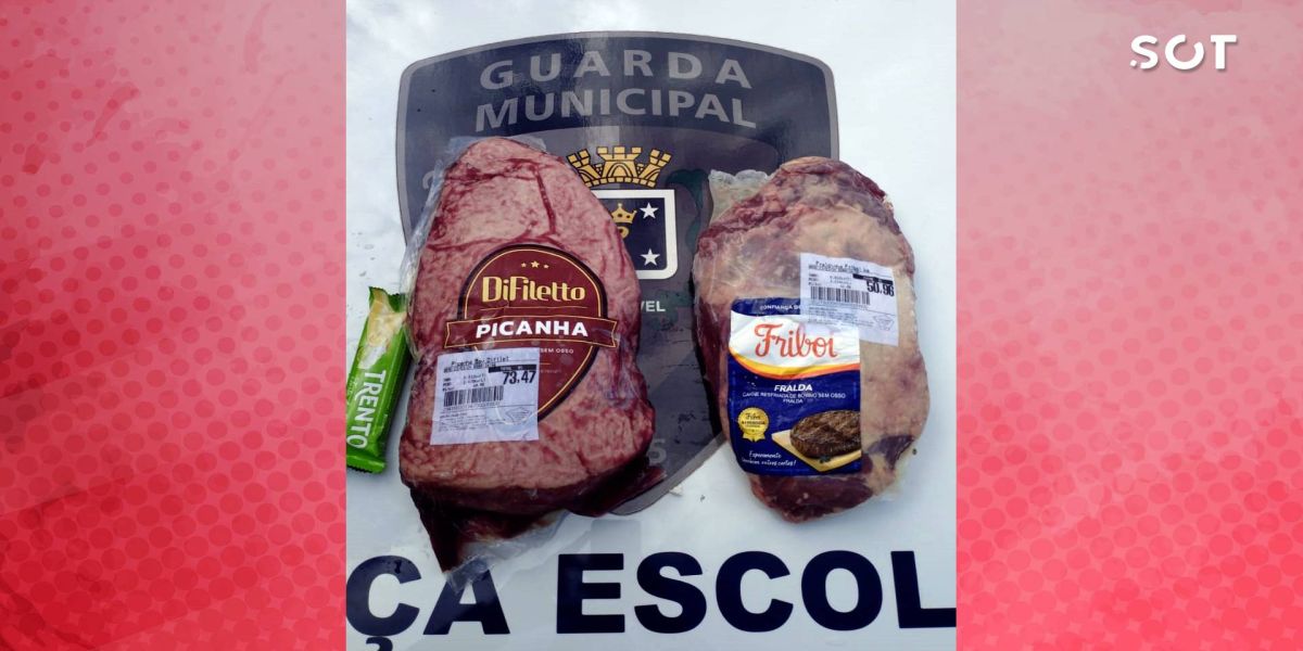 Mulher é detida após furto de picanhas e chocolates em supermercado no Bairro Pacaembu