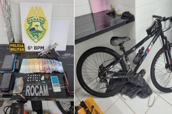 Ação da ROCAM resulta na prisão de suspeitos por tráfico de drogas, apreensão de arma e objetos