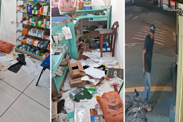 Imagem referente a notícia: Farmácia é alvo de criminosos no Bairro Santa Cruz em Cascavel