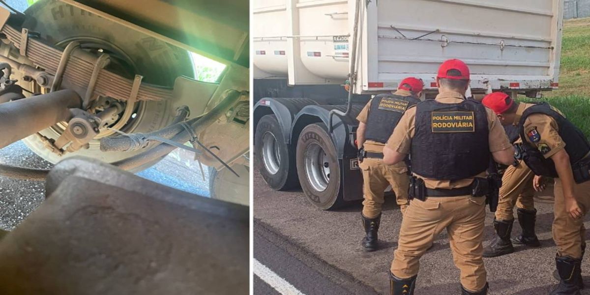 Operação do BPRV fiscaliza sistemas de freios em veículos de carga no oeste do Paraná