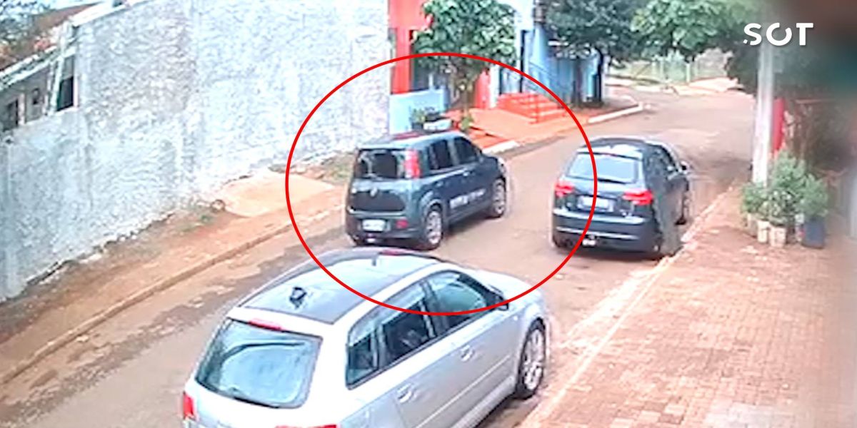 Câmera de segurança registra veículo Uno usado em tentativa de homicídio no Jardim Melissa