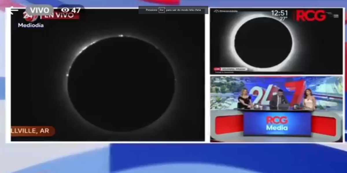 Transmissão de eclipse solar no México é interrompida por vídeo inapropriado