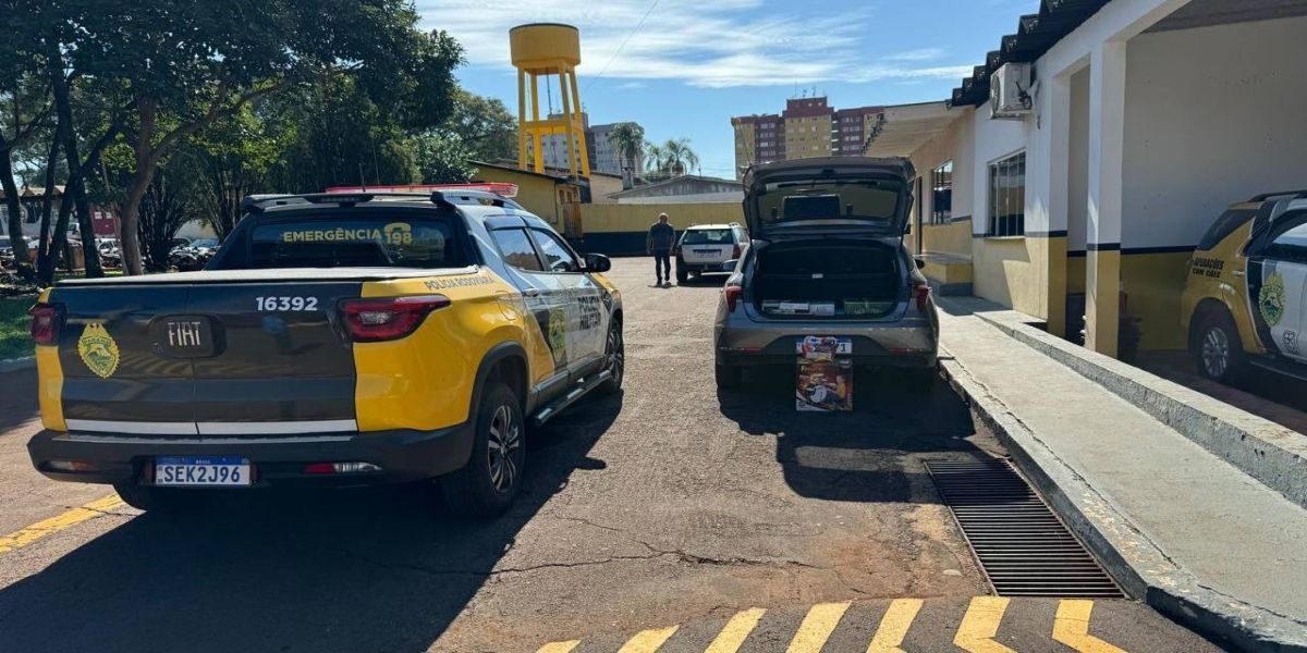 Polícia Rodoviária Estadual realiza apreensão de veículo transportando contrabando na PR-586
