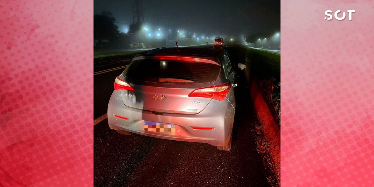 Veículo clonado interceptado pela Polícia Militar na BR-277, em Cascavel
