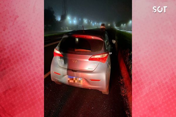 Veículo clonado interceptado pela Polícia Militar na BR-277, em Cascavel
