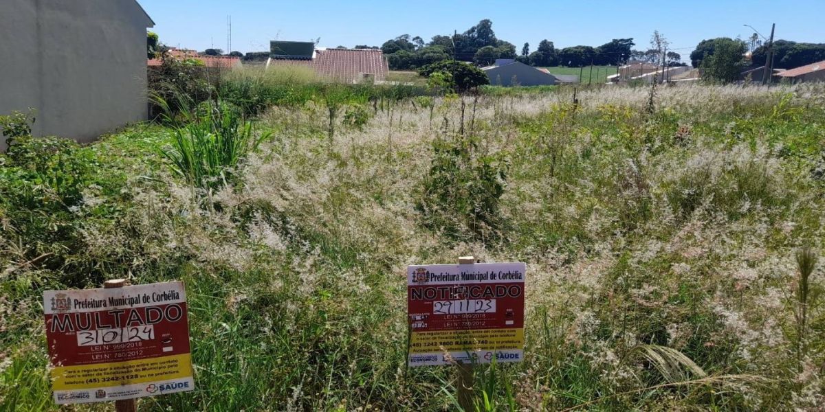Corbélia intensifica combate a terrenos baldios e aplica mais de R$ 35 mil em multas em 2024