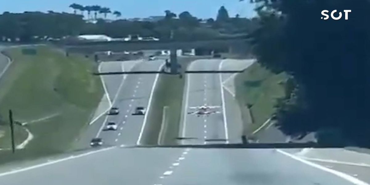 Avião faz pouso forçado na Rodovia Ademar Pereira de Barros