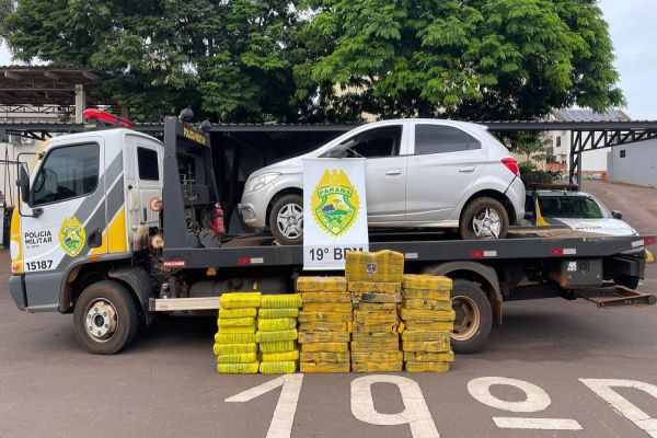 Polícia Militar identifica veículo em fuga e apreende grande quantidade de maconha em Toledo