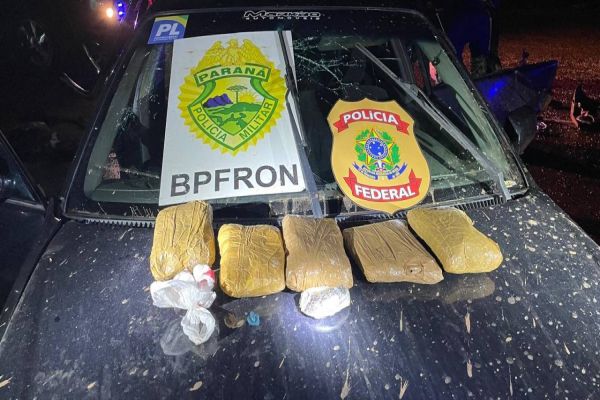 Polícia Militar e Polícia Federal apreendem drogas após perseguição em Capitão Leônidas Marques