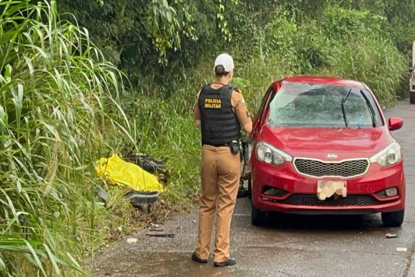 Motociclista morre após atingido por veículo na Avenida Beira Rio, em Foz do Iguaçu