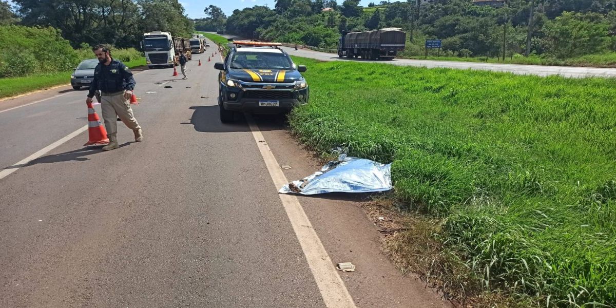 Mulher morre atropelada na BR-163, próximo à ponte sobre o Rio Lopei entre Cascavel e Toledo