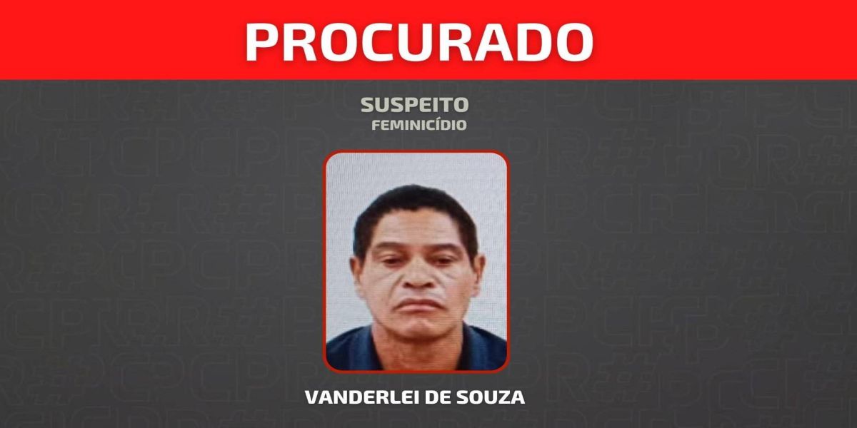 PCPR divulga foto de foragido por feminicídio ocorrido no Jardim Tarumã em Cascavel