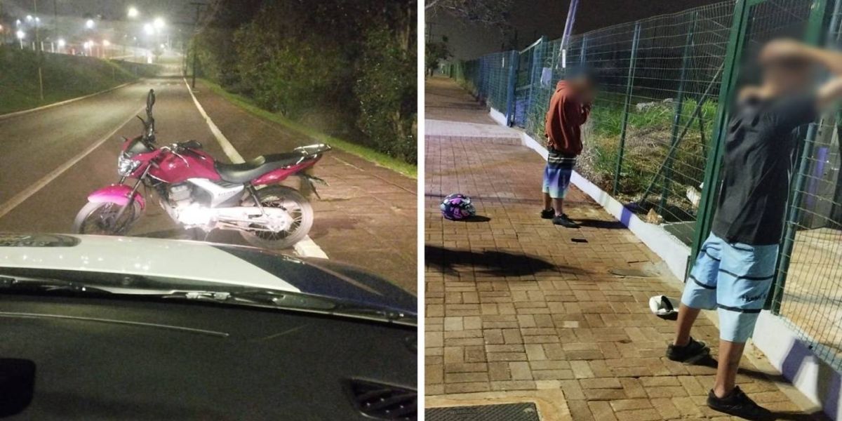 Motocicleta furtada é recuperada pela Guarda Municipal na Região do Lago Municipal; Dois detidos